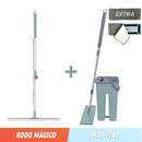 Kit Limpeza Perfeita Mop Flat + Rodo Mágico