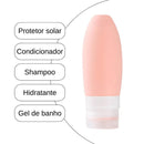 Kit Viagem Frascos de Silicone 4 Pçs Anti-Vazamento