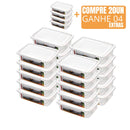 Jogo de potes kit Hermetico Alimentos Marmita Fit c/ Travas