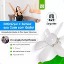 Ventilador 2 em 1 Lâmpada Bocal Portátil