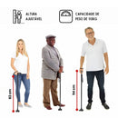 Bengala Dobrável com Apoio Lateral e Luz Led