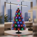 Mini Árvore de Natal Pinheirinho Fibra Óptica e Enfeites LED