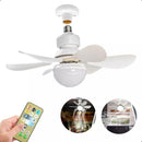 Ventilador 2 em 1 Lâmpada Bocal Portátil