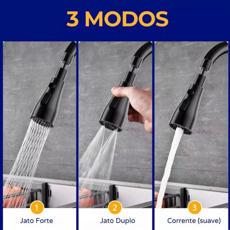 Arejador Bico Universal Para Torneira De Cozinha Prata