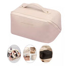 Bolsa Cosmética Couro PU Com Zíper De Maquiagem Estilo Coreano Para Viagem