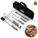 Kit Churrasco Inox - 5 Peças com Estojo