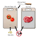 Tábua de Corte 2 em 1 Inox e Fibra de Trigo Ultra Resistente