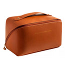 Bolsa Cosmética Couro PU Com Zíper De Maquiagem Estilo Coreano Para Viagem