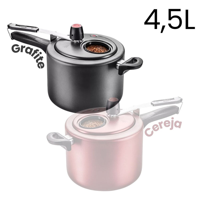 Panela de Pressão Teflon Com Visor em Vidro