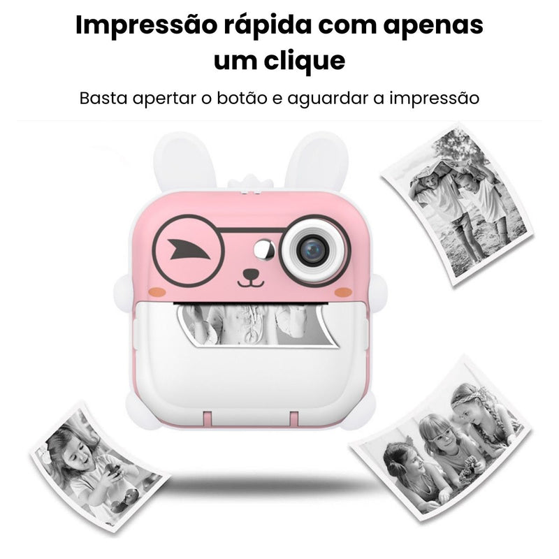 Câmera Infantil com Impressora Térmica - Fotos, Vídeos e Diversão