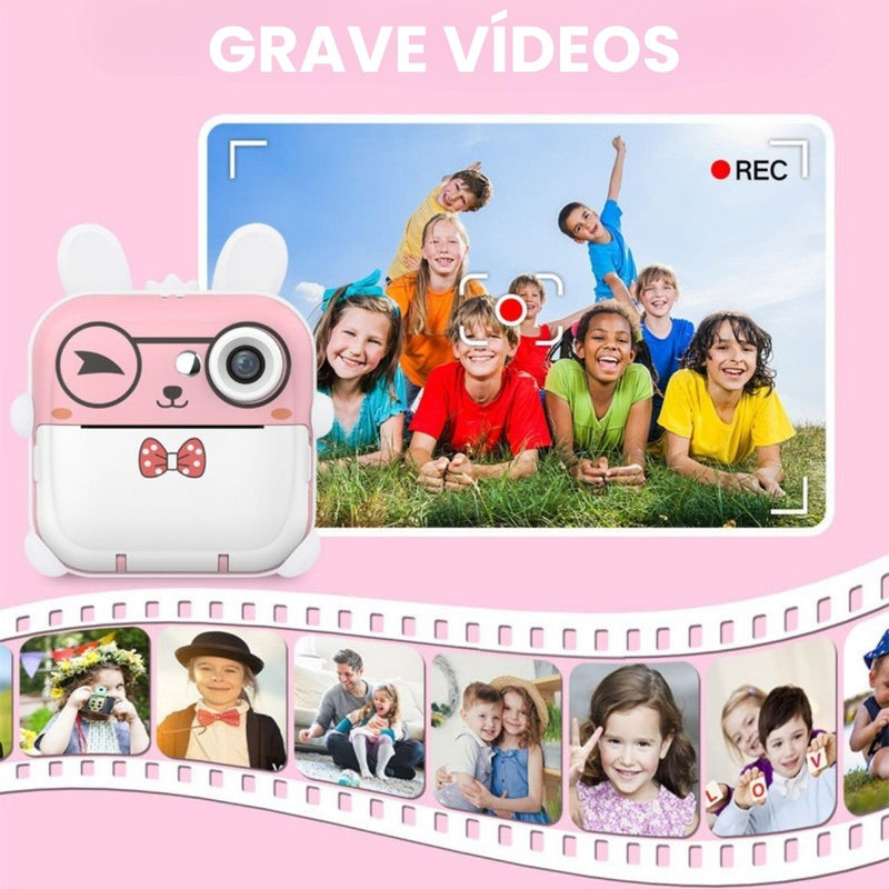 Câmera Infantil com Impressora Térmica - Fotos, Vídeos e Diversão