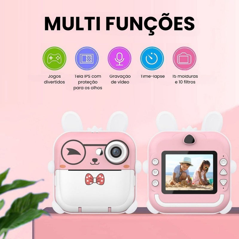 Câmera Infantil com Impressora Térmica - Fotos, Vídeos e Diversão
