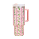 Copo Térmico Florido com Canudo 1200 ml