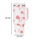 Copo Térmico Florido com Canudo 1200 ml