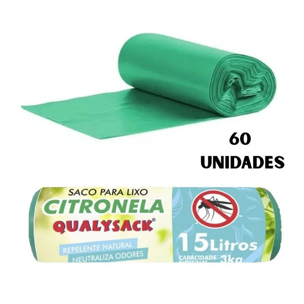 Kit Lixeira Click 12L (com refil) + Saco de Lixo 15L Citronela