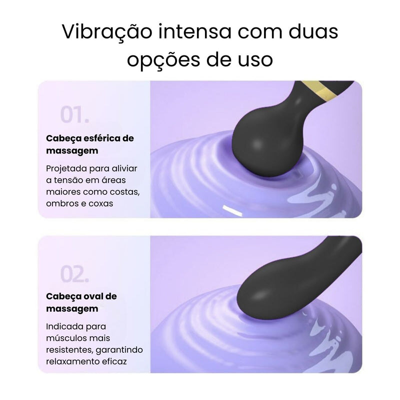 Massageador Portátil à Prova D’Água com 8 Modos de Massagem