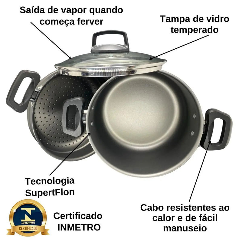 Panela 4 Em 1 a Vapor Antiaderente