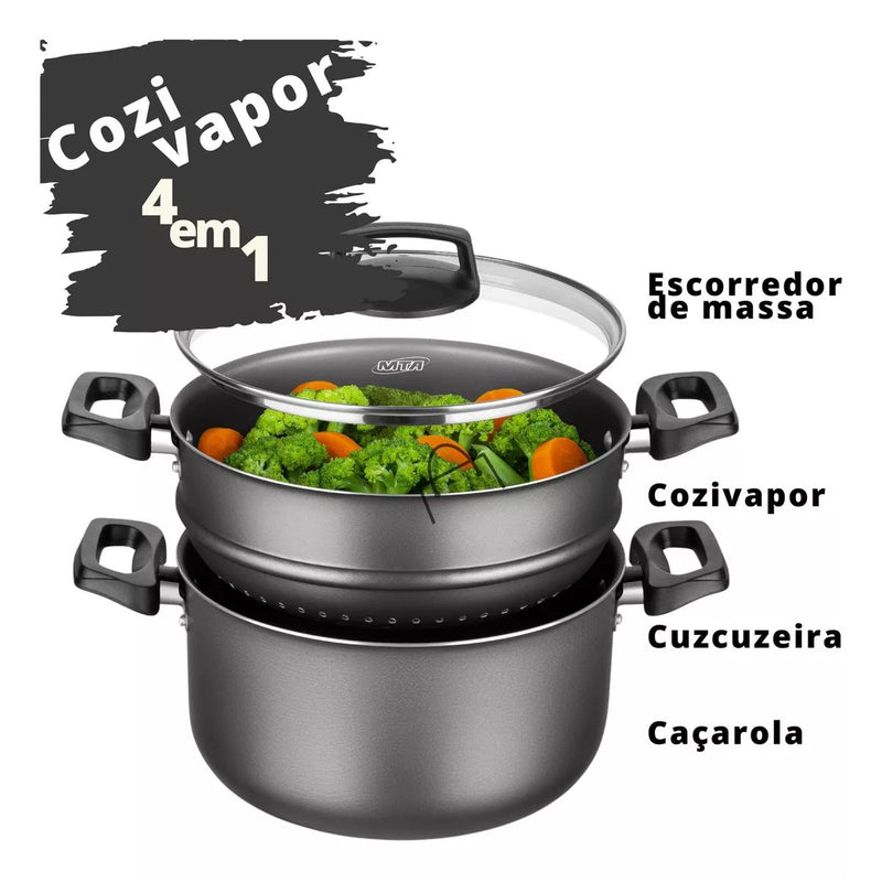 Panela 4 Em 1 a Vapor Antiaderente