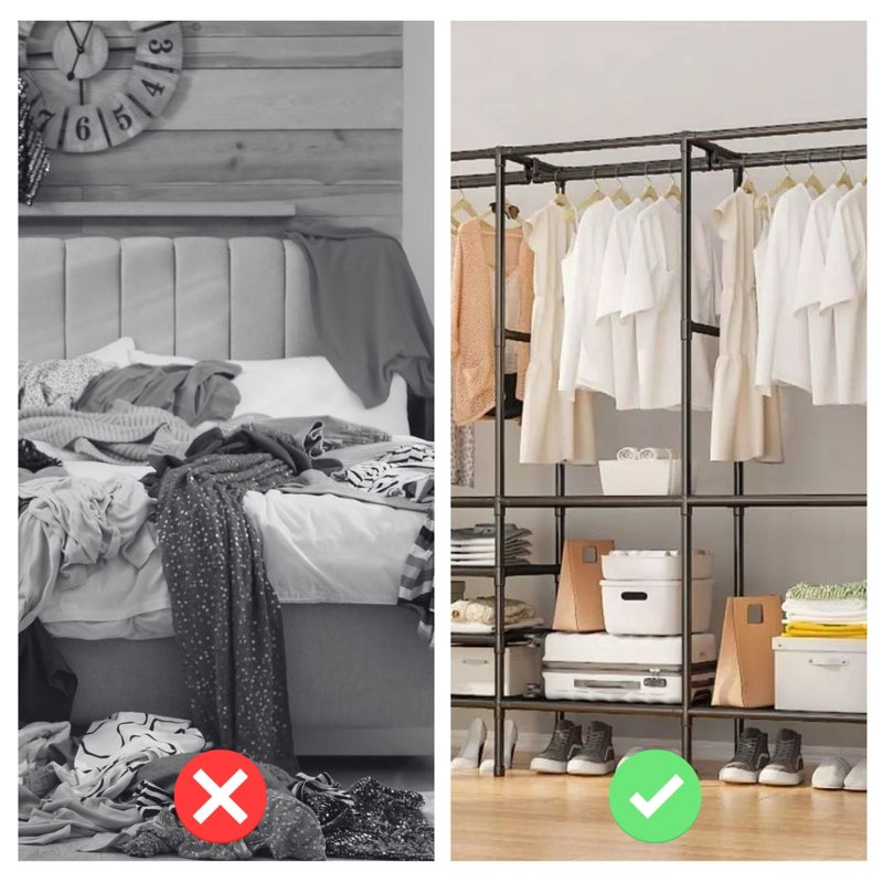 Closet Arara Grande com 4 Hastes com Cabideiro Sapateira e Prateleiras