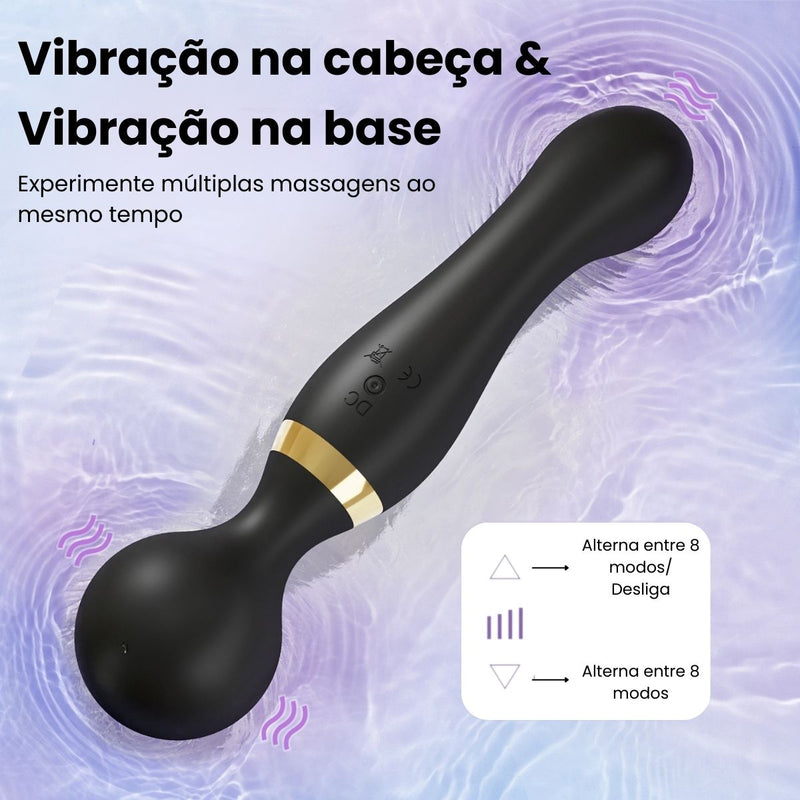 Massageador Portátil à Prova D’Água com 8 Modos de Massagem