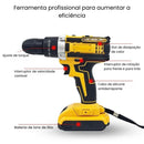 Parafusadeira Elétrica com 2 Baterias + Maleta Completa de Ferramentas