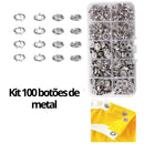 Kit 100 Botões de Metal Extra