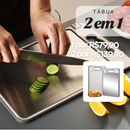 (PROMO GRUPO) Tábua de Corte 2 em 1 Inox e Fibra de Trigo Ultra Resistente