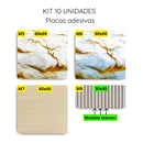 Kit 10 Placas Autoadesivas 3D Estampadas