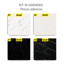 Placas Adesivas 3D Marmorizadas 60x60 Preta ou Branca
