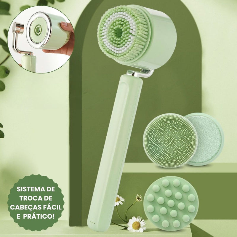 Escova de Banho Elétrica 5 em 1 Limpa Esfolia Massageia Ensaboa