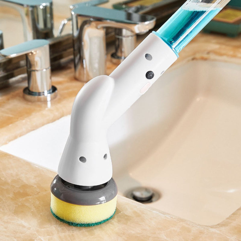 Escova Elétrica com Dispenser de Sabão 8 em 1